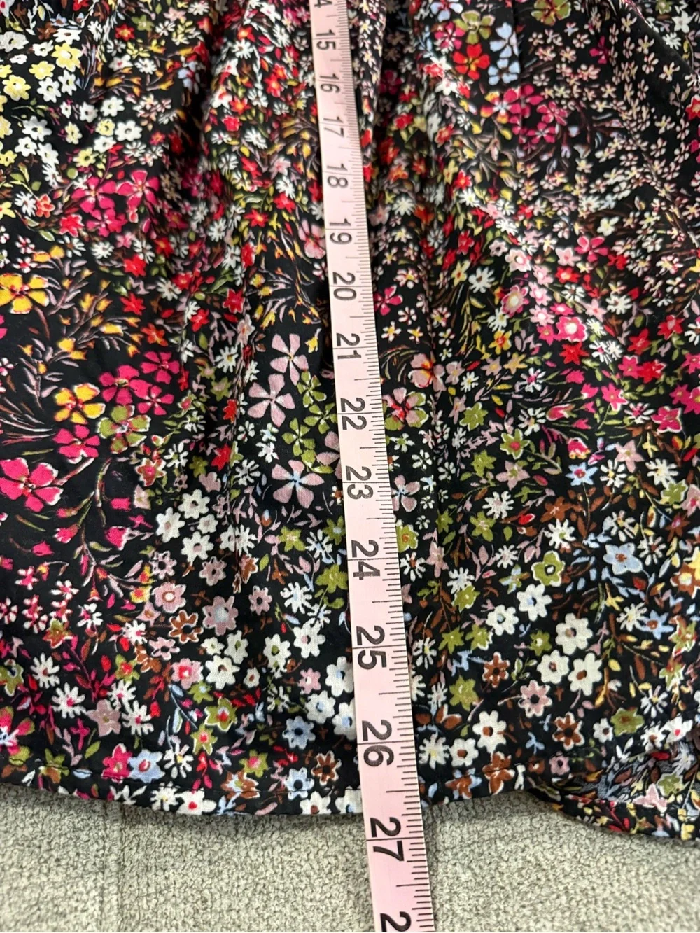 GAP Black Floral Long-Sleeve Girls' Dress with Pink and Yellow Accents